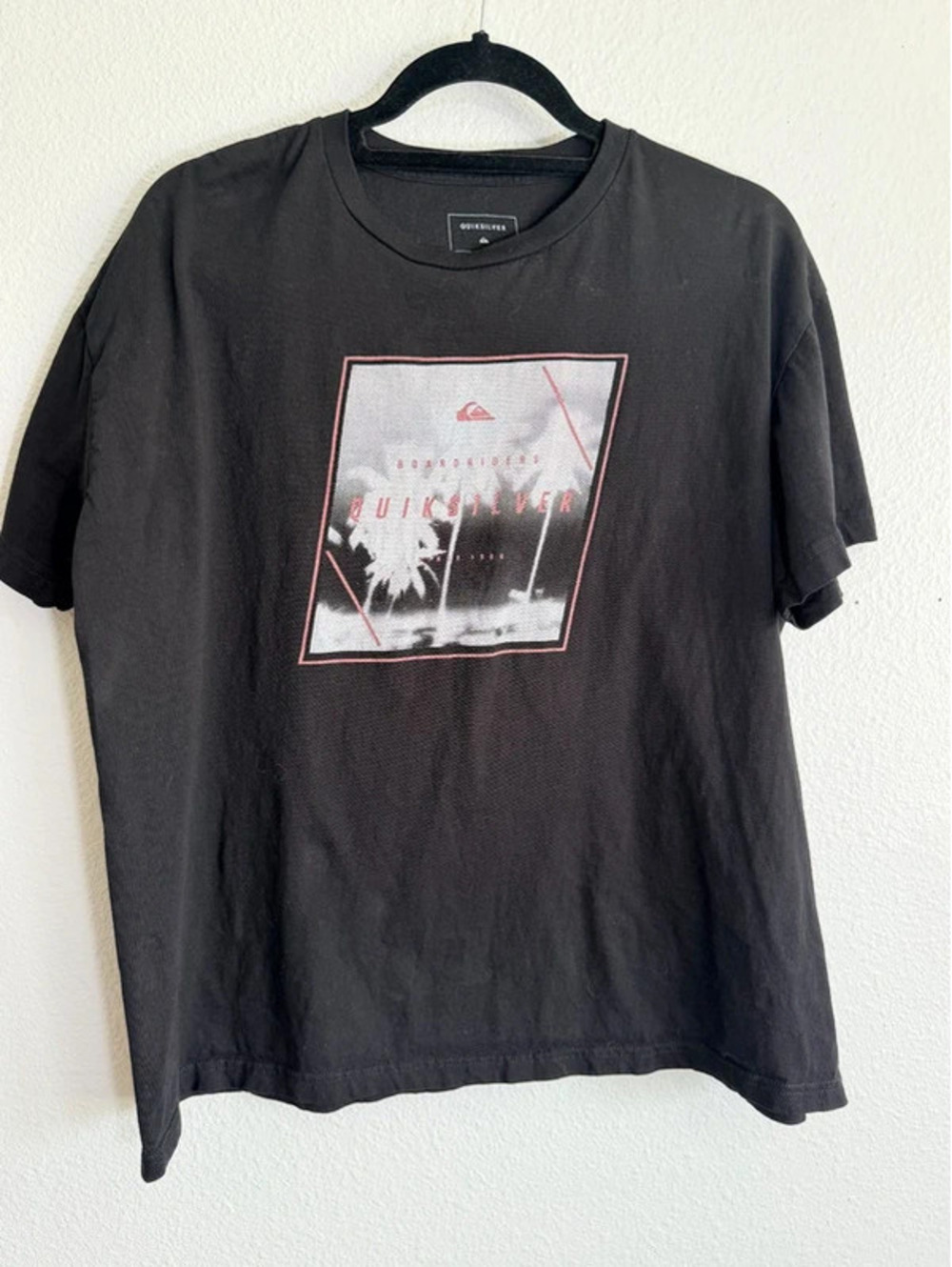 Quiksilver Boardriders Palm Tree Graphic T-Shirt Black Mens XL Regular Fit